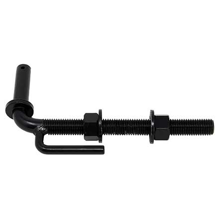 Snug Cottage [8809-08P] Steel Heavy Duty Exterior Gate Strap Hinge Pintle - Threaded Adjustable Pin - Anit-Rotational - Black Finish - 8" L