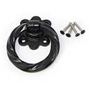 Snug Cottage [4149-RING] Exterior Gate Ring Pull - Twisted - Black Finish - 3" Dia.