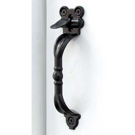 Snug Cottage [4300-HANDLE] Exterior Gate Faux Thumb Latch Handle - Hampton Style - Black Finish -  7" L