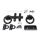 Snug Cottage [4149-LDSP] Exterior Gate Ring Turn Latch - Deluxe Kit - Twisted Ring - Black Finish - 6" L