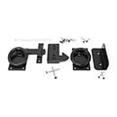 Snug Cottage [6152-L6SP] Exterior Gate Ring Turn Latch - Contemporary Smooth Ring - Setback Mount - Black Finish - 6&quot; L