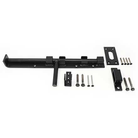 Snug Cottage [5002-L15SP] Steel Heavy Duty Exterior Gate Slide Bolt Latch - Black Finish - 15" L
