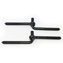 Snug Cottage [8310-4BSS] Stainless Steel Exterior Gate Threaded Hooks & Eyes - Lag Mount - Black Finish - 1/2" Dia. - 4" L - Pair