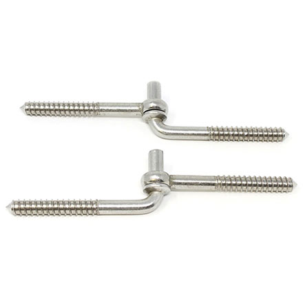 Snug Cottage [8310-4SC] Stainless Steel Exterior Gate Threaded Hooks &amp; Eyes - Lag Mount - Natural Satin Finish - 1/2" Dia. - 4" L - Pair
