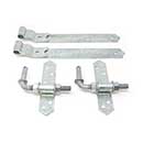 Snug Cottage [8305-S182] Steel Heavy Duty Exterior Gate Strap Hinge Set - Cranked - Hot Dipped Galvanized Finish - 18&quot; L