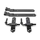 Snug Cottage [8305-S18P] Steel Heavy Duty Exterior Gate Strap Hinge Set - Cranked - Black Finish - 18" L