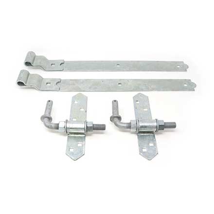 Snug Cottage [8305-S242] Steel Heavy Duty Exterior Gate Strap Hinge Set - Cranked - Hot Dipped Galvanized Finish - 24&quot; L