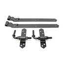 Snug Cottage [8305-S24P] Steel Heavy Duty Exterior Gate Strap Hinge Set - Cranked - Black Finish - 24" L