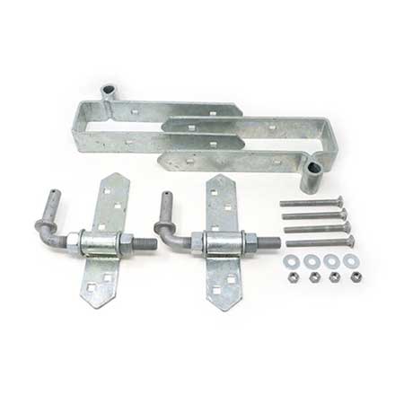 Snug Cottage [8324-S122] Steel Heavy Duty Exterior Gate Strap Hinge Set - Double w/ Rear Eye - 3&quot; Gap - Hot Dipped Galvanized Finish - 12&quot; L