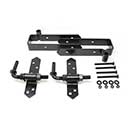 Snug Cottage [8324-S12P] Steel Heavy Duty Exterior Gate Strap Hinge Set - Double w/ Rear Eye - 3&quot; Gap - Black Finish - 12&quot; L