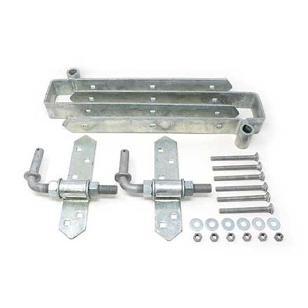 Snug Cottage [8324-S182] Steel Heavy Duty Exterior Gate Strap Hinge Set - Double w/ Rear Eye - 3&quot; Gap - Hot Dipped Galvanized Finish - 18&quot; L