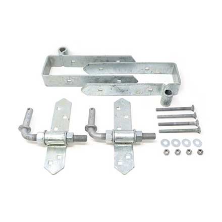 Snug Cottage [8325-S122] Steel Heavy Duty Exterior Gate Strap Hinge Set - Double w/ Rear Eye - 3 1/2&quot; Gap - Hot Dipped Galvanized Finish - 12&quot; L