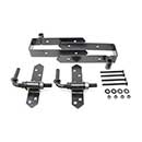 Snug Cottage [8325-S12P] Steel Heavy Duty Exterior Gate Strap Hinge Set - Double w/ Rear Eye - 3 1/2" Gap - Black Finish - 12" L