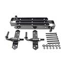 Snug Cottage [8325-S18P] Steel Heavy Duty Exterior Gate Strap Hinge Set - Double w/ Rear Eye - 3 1/2&quot; Gap - Black Finish - 18&quot; L