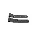 Snug Cottage [8305-12P] Steel Heavy Duty Exterior Gate Strap Hinge - Cranked - Black Finish - Pair - 12&quot; L