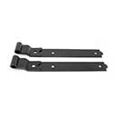 Snug Cottage [8305-18P] Steel Heavy Duty Exterior Gate Strap Hinge - Cranked - Black Finish - Pair - 18" L