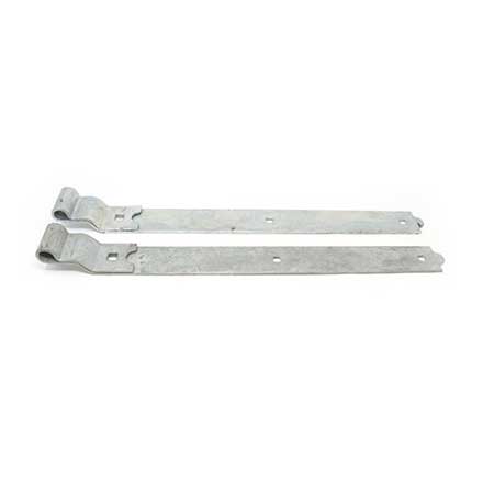 Snug Cottage [8305-242] Steel Heavy Duty Exterior Gate Strap Hinge - Cranked - Hot Dipped Galvanized Finish - Pair - 24&quot; L