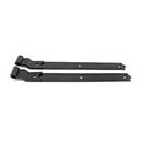 Snug Cottage [8305-24P] Steel Heavy Duty Exterior Gate Strap Hinge - Cranked - Black Finish - Pair - 24" L