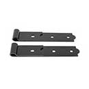 Snug Cottage [8307-12P] Steel Heavy Duty Exterior Gate Strap Hinge - Flat - Black Finish - Pair - 12&quot; L