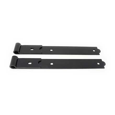 Snug Cottage [8307-18P] Steel Heavy Duty Exterior Gate Strap Hinge - Flat - Black Finish - Pair - 18" L