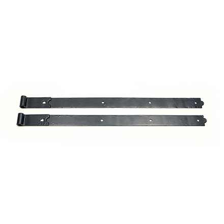 Snug Cottage [8307-36P] Steel Heavy Duty Exterior Gate Strap Hinge - Flat - Black Finish - Pair - 36" L