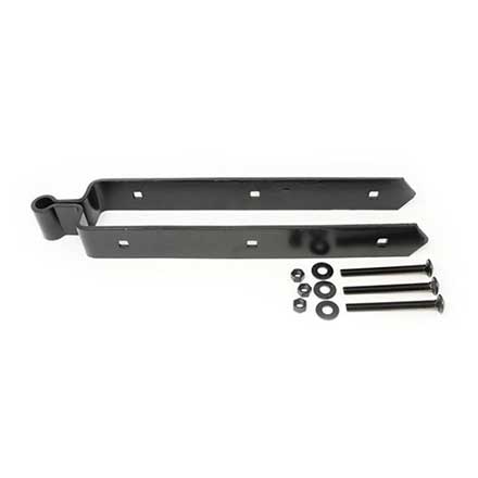 Snug Cottage [8312-48SP] Steel Heavy Duty Exterior Gate Strap Hinge - Double w/ Central Eye - Black Finish - 18&quot; L