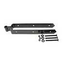 Snug Cottage [8312-48SP] Steel Heavy Duty Exterior Gate Strap Hinge - Double w/ Central Eye - Black Finish - 18" L