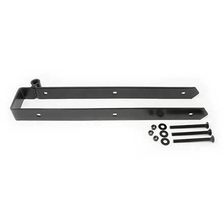 Snug Cottage [8325-24SP] Steel Heavy Duty Exterior Gate Strap Hinge - Double w/ Rear Eye - 3 1/2" Gap - Black Finish - 24" L