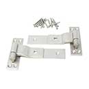 Snug Cottage [6295-07316] Stainless Steel Gate Strap Hinge Set - Contemporary Cranked - Natural Satin Finish - 7" L - Pair