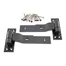 Snug Cottage [6295-07SP] Stainless Steel Gate Strap Hinge Set - Contemporary Cranked - Black Finish - 7&quot; L - Pair