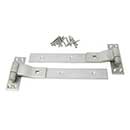 Snug Cottage [6295-12316] Stainless Steel Gate Strap Hinge Set - Contemporary Cranked - Natural Satin Finish - 12&quot; L - Pair