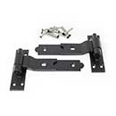 Snug Cottage [8295-07SP] Forged Steel Gate Strap Hinge Set - Cranked Band w/ Pin - Black Finish - 7" L - Pair