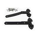 Snug Cottage [8292-12RP] Forged Steel Gate Strap Hinge Set - Old Fashioned Curved - Right Hand - Black Finish - 12" L - Pair