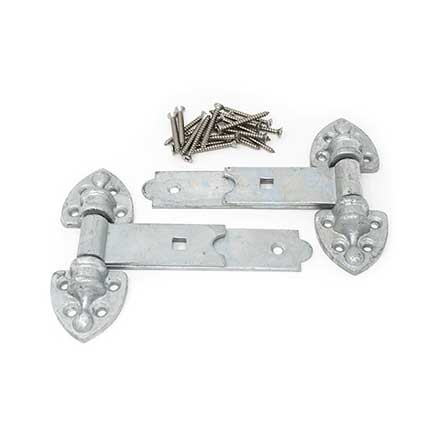 Snug Cottage [8292-072] Forged Steel Gate Strap Hinge Set - Old Fashioned Heavy Duty - Hot Dipped Galvanized Finish - 7" L - Pair