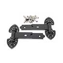 Snug Cottage [8292-07SP] Forged Steel Gate Strap Hinge Set - Old Fashioned Heavy Duty - Black Finish - 7" L - Pair