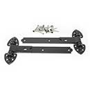 Snug Cottage [8292-12SS] Stainless Steel Gate Strap Hinge Set - Old Fashioned - Black Finish - 12" L - Pair