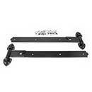 Snug Cottage [8292-24SS] Stainless Steel Gate Strap Hinge Set - Old Fashioned - Black Finish - 24" L - Pair