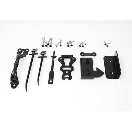 Snug Cottage [4500-WSP] Exterior Gate Thumb Latch Set - Hampton Style - Setback Mount - Black Finish