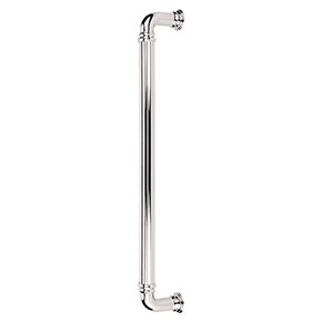 Top Knobs [TK327PN] Die Cast Zinc Appliance/Door Pull Handle - Reeded Series - Polished Nickel Finish - 12" C/C - 13 11/16" L