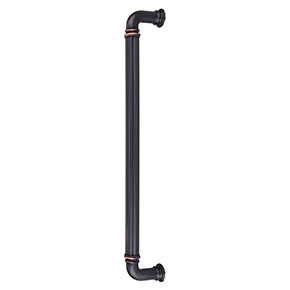 Top Knobs [TK327UM] Die Cast Zinc Appliance/Door Pull Handle - Reeded Series - Umbrio Finish - 12" C/C - 13 11/16" L
