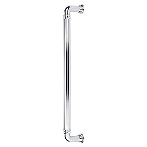 Top Knobs [TK328PC] Die Cast Zinc Appliance/Door Pull Handle - Reeded Series - Polished Chrome Finish - 18" C/C - 18 7/8" L