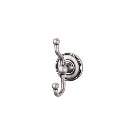 Top Knobs [ED2APA] Die Cast Zinc Robe Hook - Edwardian Beaded Series - Antique Pewter Finish
