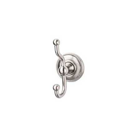 Top Knobs [ED2BSNA] Die Cast Zinc Robe Hook - Edwardian Beaded Series - Brushed Satin Nickel Finish