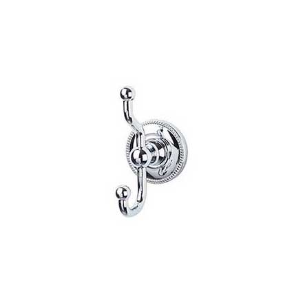Top Knobs [ED2PCA] Die Cast Zinc Robe Hook - Edwardian Beaded Series - Polished Chrome Finish