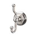 Top Knobs [ED2BSNB] Die Cast Zinc Robe Hook - Edwardian Hex Series - Brushed Satin Nickel Finish