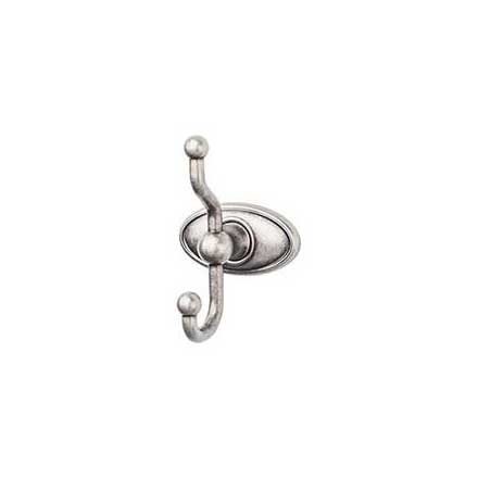 Top Knobs [ED2APC] Die Cast Zinc Robe Hook - Edwardian Oval Series - Antique Pewter Finish