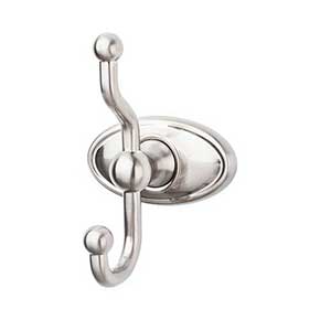 Top Knobs [ED2BSNC] Die Cast Zinc Robe Hook - Edwardian Oval Series - Brushed Satin Nickel Finish