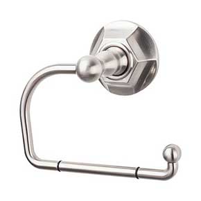 Top Knobs [ED4BSNB] Die Cast Zinc Toilet Tissue Holder - Single Arm - Edwardian Hex Series - Brushed Satin Nickel Finish
