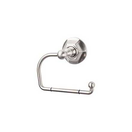 Top Knobs [ED4BSNB] Die Cast Zinc Toilet Tissue Holder - Single Arm - Edwardian Hex Series - Brushed Satin Nickel Finish