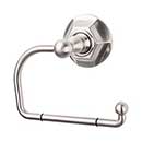 Top Knobs [ED4BSNB] Die Cast Zinc Toilet Tissue Holder - Single Arm - Edwardian Hex Series - Brushed Satin Nickel Finish